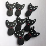 Dog and Cat wooden buttons