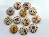 colour round buttons 12 clock buttons 20mm