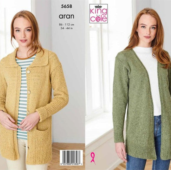 Ladies Knitting Pattern Aran 5658