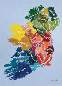 Map of ireland greeting card