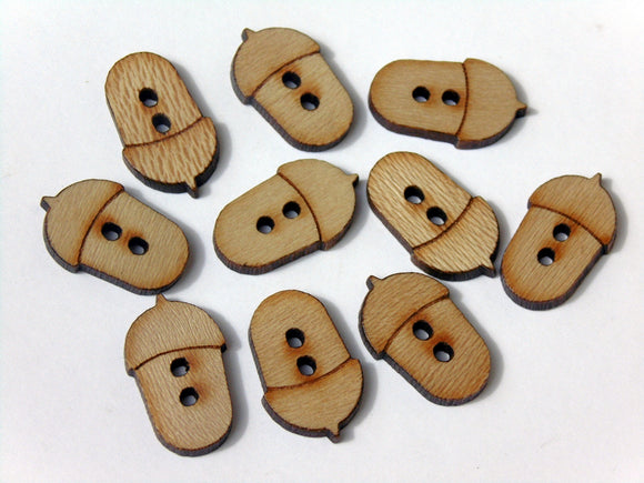 Olive wood acorn buttons