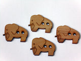 Olive wood elephant buttons
