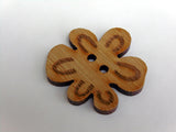 Olive wood flower buttons