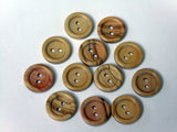 Olive wood round buttons
