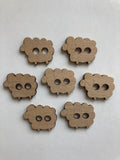 Olive wooden Sheep shaped buttons