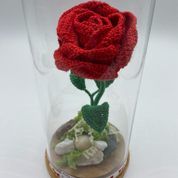 Roses and hearts - hand crocheted works of art!
