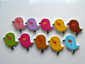 Bird  Wooden Buttons
