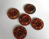 colour round buttons 5 rope buttons 25mm