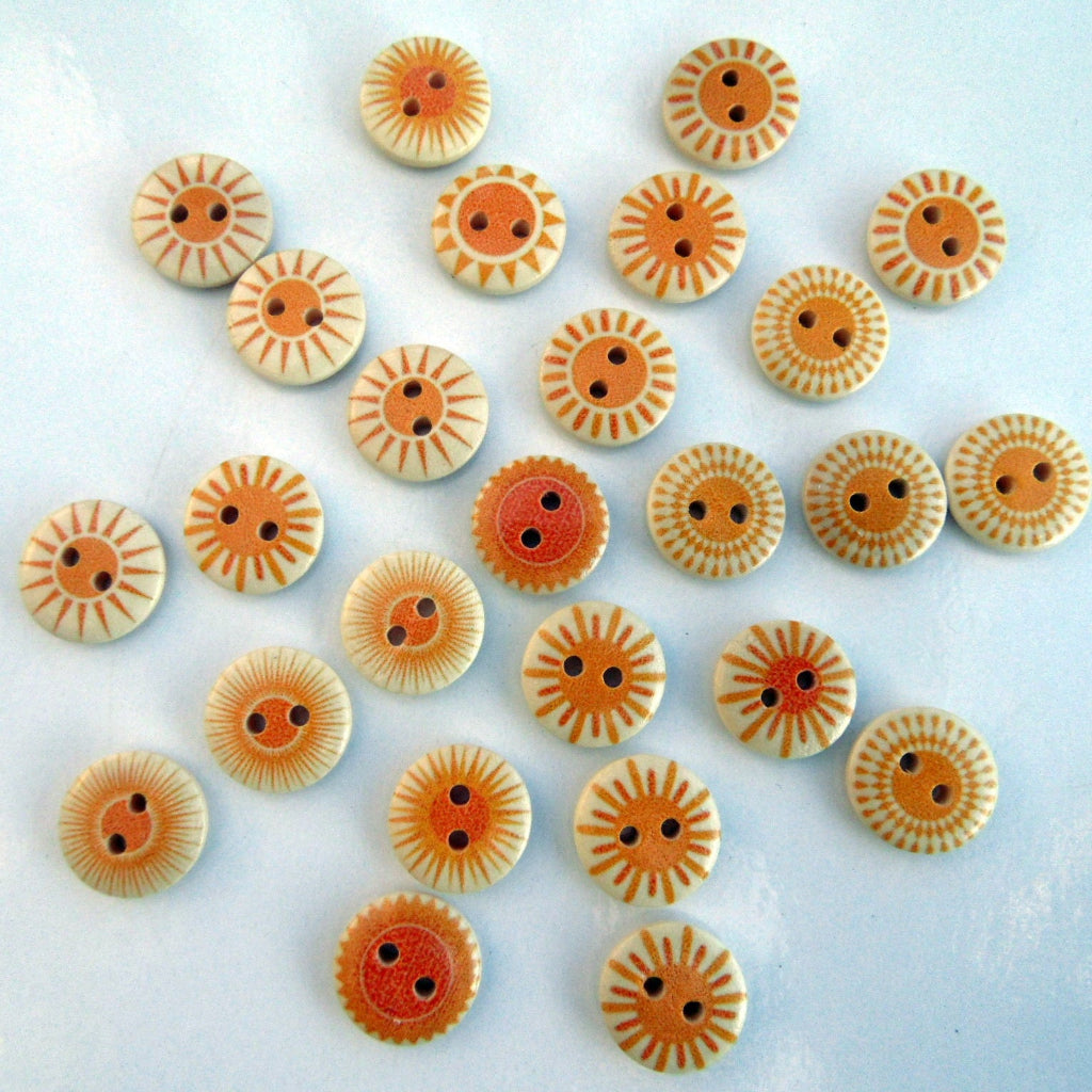 Colour round buttons, wooden buttons, creative sewing, art and craft ...