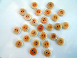 colour round buttons 12 sunflower buttons 15mm
