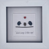Welcome little one pebble frame
