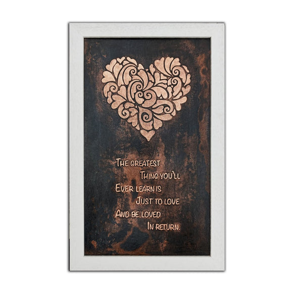 Heart of Hearts Copper Quote Frame