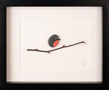 Robin  Pebble Art Frame