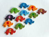 Cute Elephant Wooden Buttons. 2 Holes.   Perfect for sewing for children and adults, scrapbooking, creative sewing, wrapping gifts, earrings and brooches.