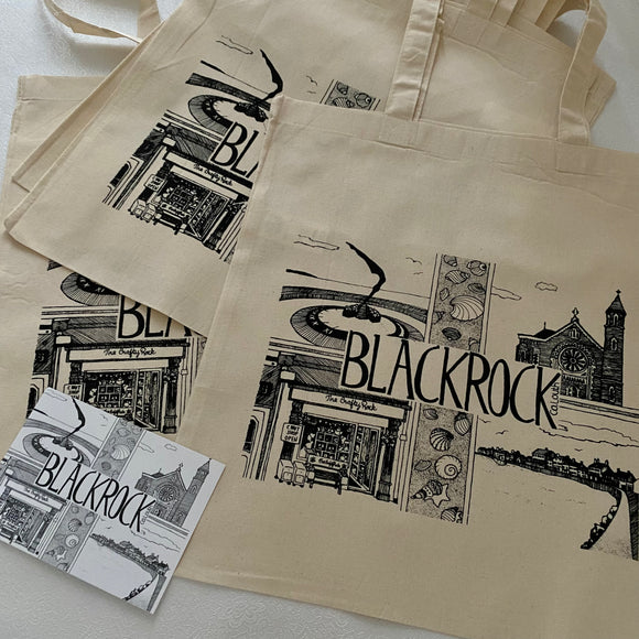 Blackrock Tote bags and postcard